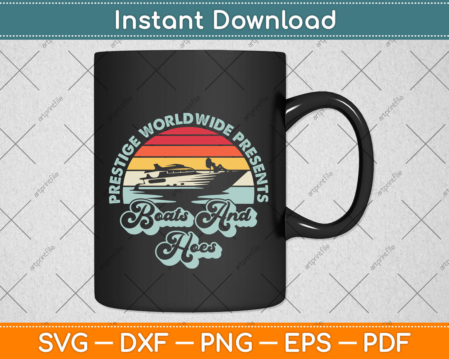 Prestige Worldwide Boats And Hoes Retro Vintage Svg Png Dxf Digital Cutting File
