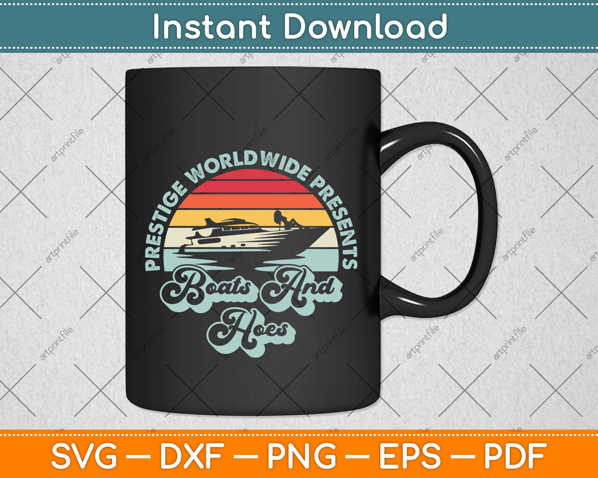 Prestige Worldwide Boats And Hoes Retro Vintage Svg Png Dxf Digital Cutting File