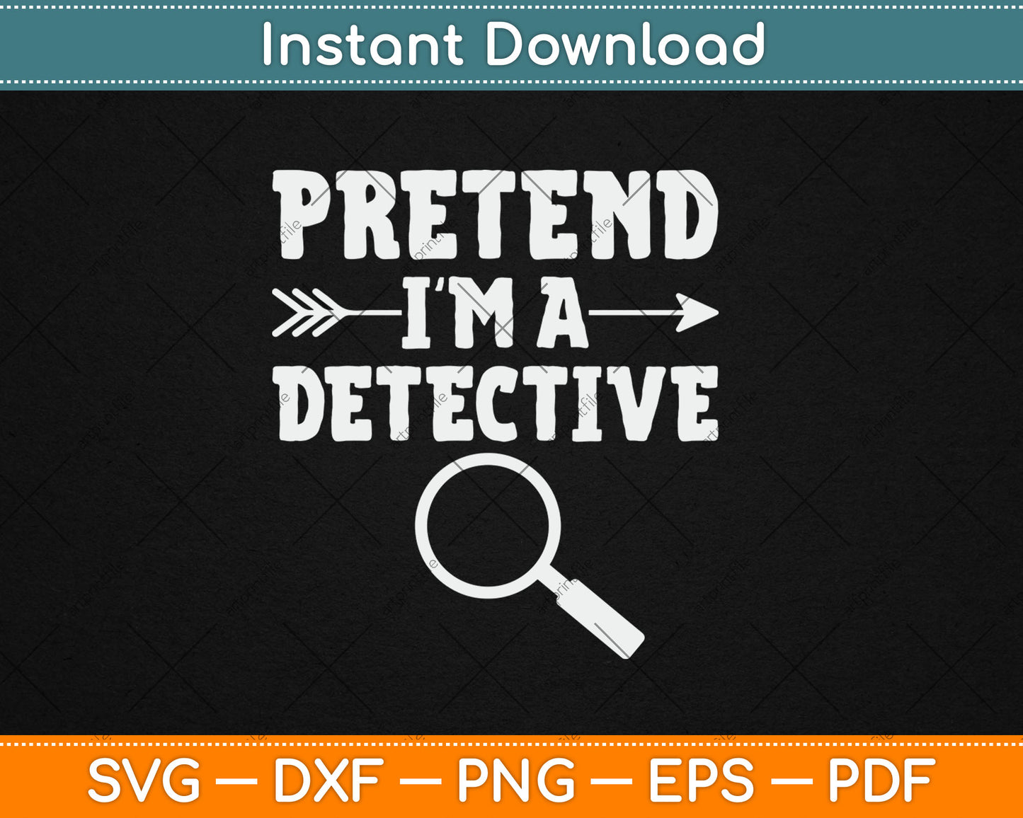 Pretend I'm A Detective Lazy Halloween Funny Svg Digital Cutting File