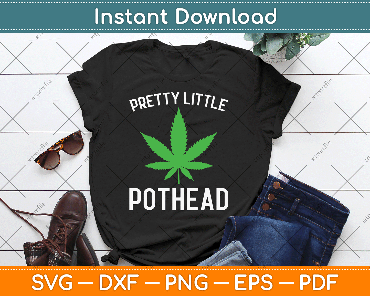 Pretty Little Pothead Funny Weed Cannabis SVG Digital Cutting File