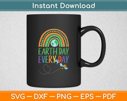 Pretty Earth Day Every Day Rainbow with Trees Earth Day Svg Digital Cutting File
