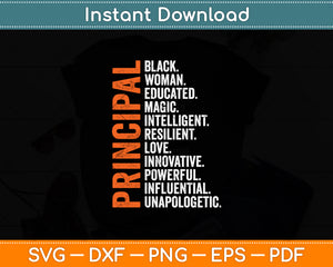 Principal Black Educated History Month Melanin Proud African Svg Digital Cutting File