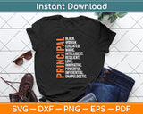 Principal Black Educated History Month Melanin Proud African Svg Digital Cutting File