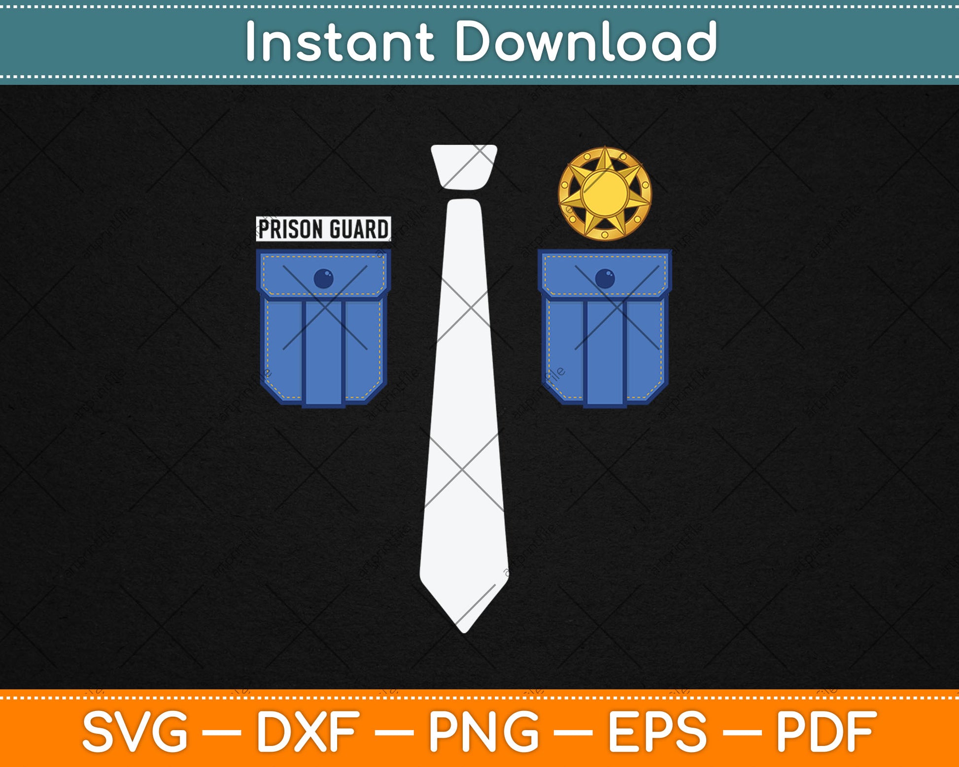 Prison Guard Police Officer Sheriff Funny Costume Gift Svg Digital Cutting File
