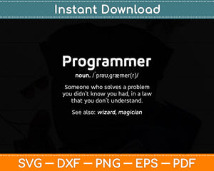 Programmer Meaning Definition - Computer Science & Coding Svg Digital Cutting File