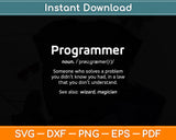 Programmer Meaning Definition - Computer Science & Coding Svg Digital Cutting File