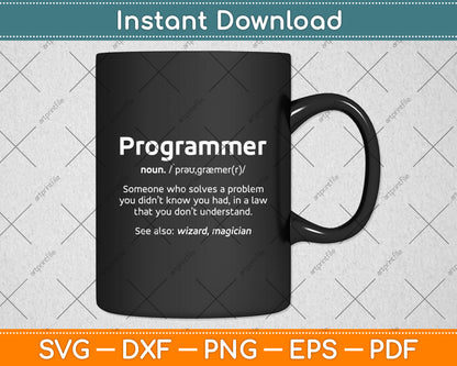 Programmer Meaning Definition - Computer Science & Coding Svg Digital Cutting File