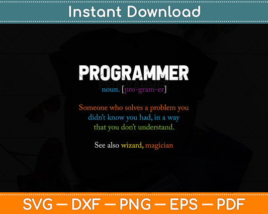Programming Computer Definition Geek Programmer Funny Svg Digital Cutting File