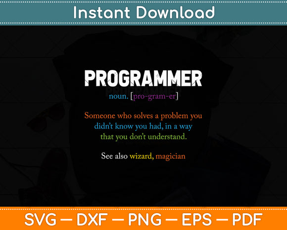 Programming Computer Definition Geek Programmer Funny Svg Digital Cutting File