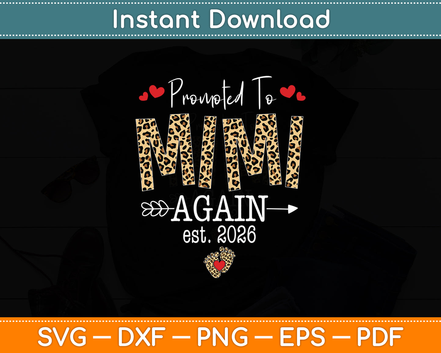 Promoted To Mimi Again Est 2026 Pregnancy Announcement Svg Design Cutting File
