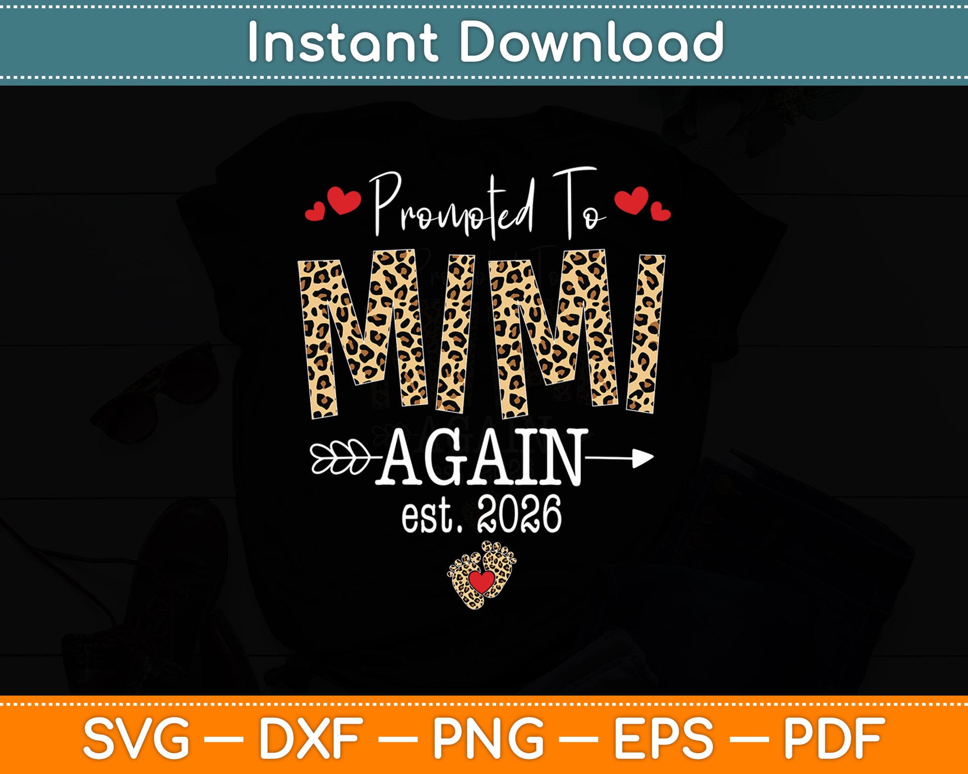 Promoted To Mimi Again Est 2026 Pregnancy Announcement Svg Design Cutting File