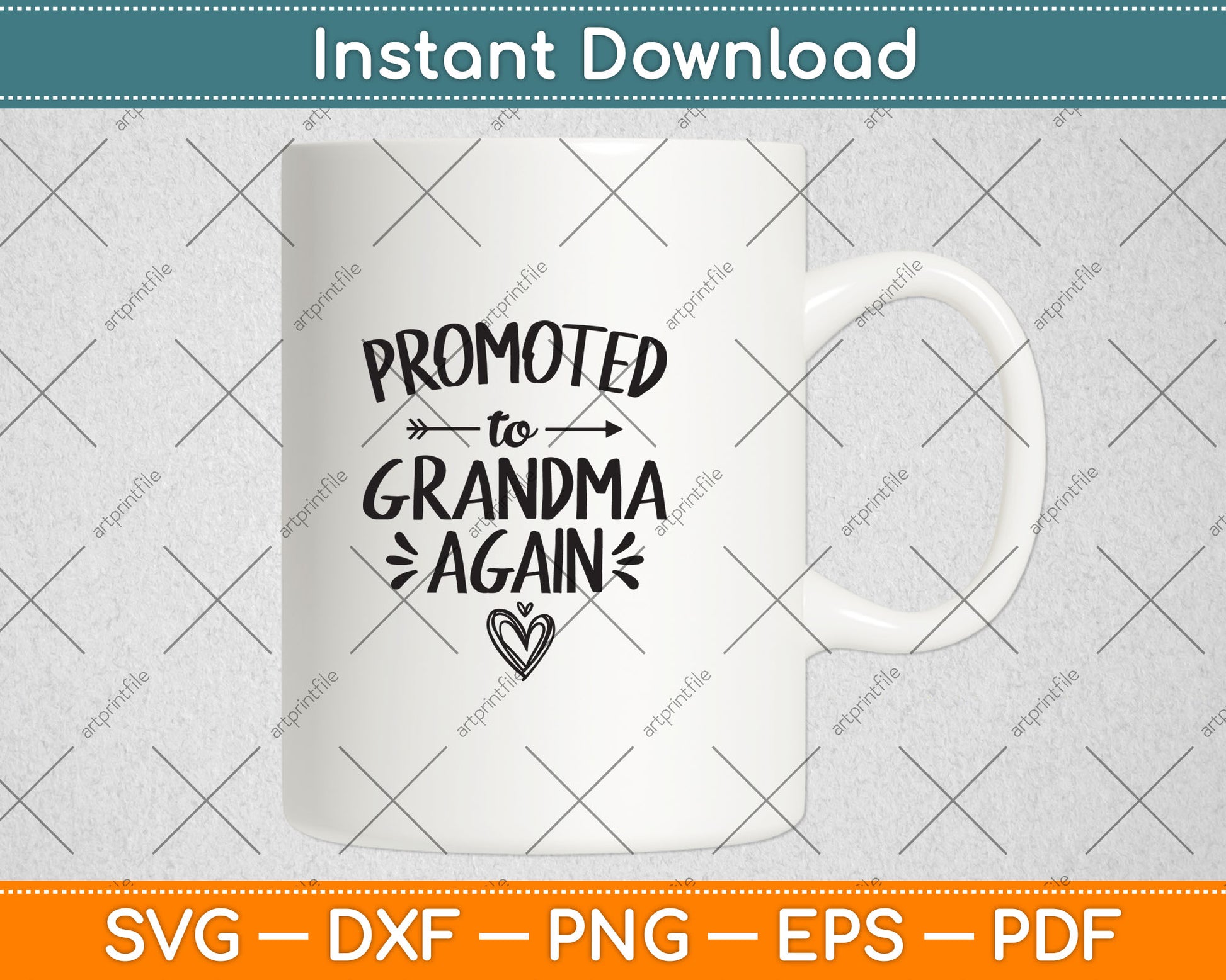 Promoted to Grandma Again New Nana Granny To Be Gigi Mimi Svg Digital Cutting File