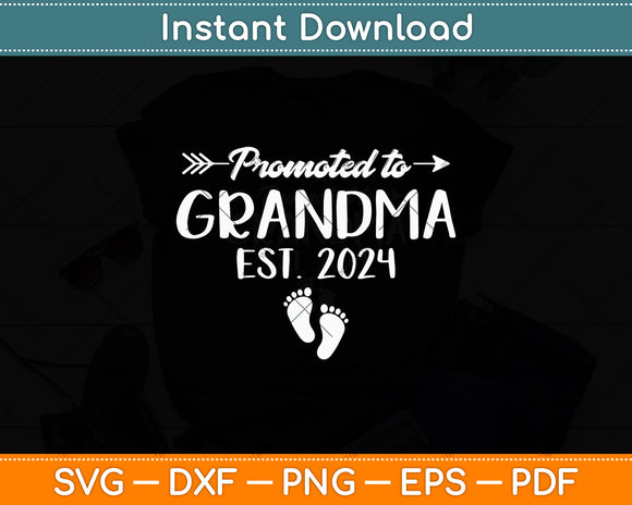 Promoted to Grandma Est 2024 Mother's Day Svg Digital Cutting File