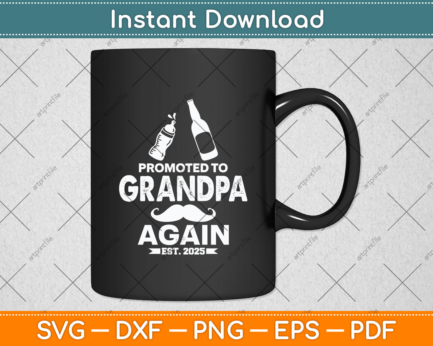 Promoted to Grandpa Again Est 2025 Pregnancy Announcement Svg Digital Cutting File