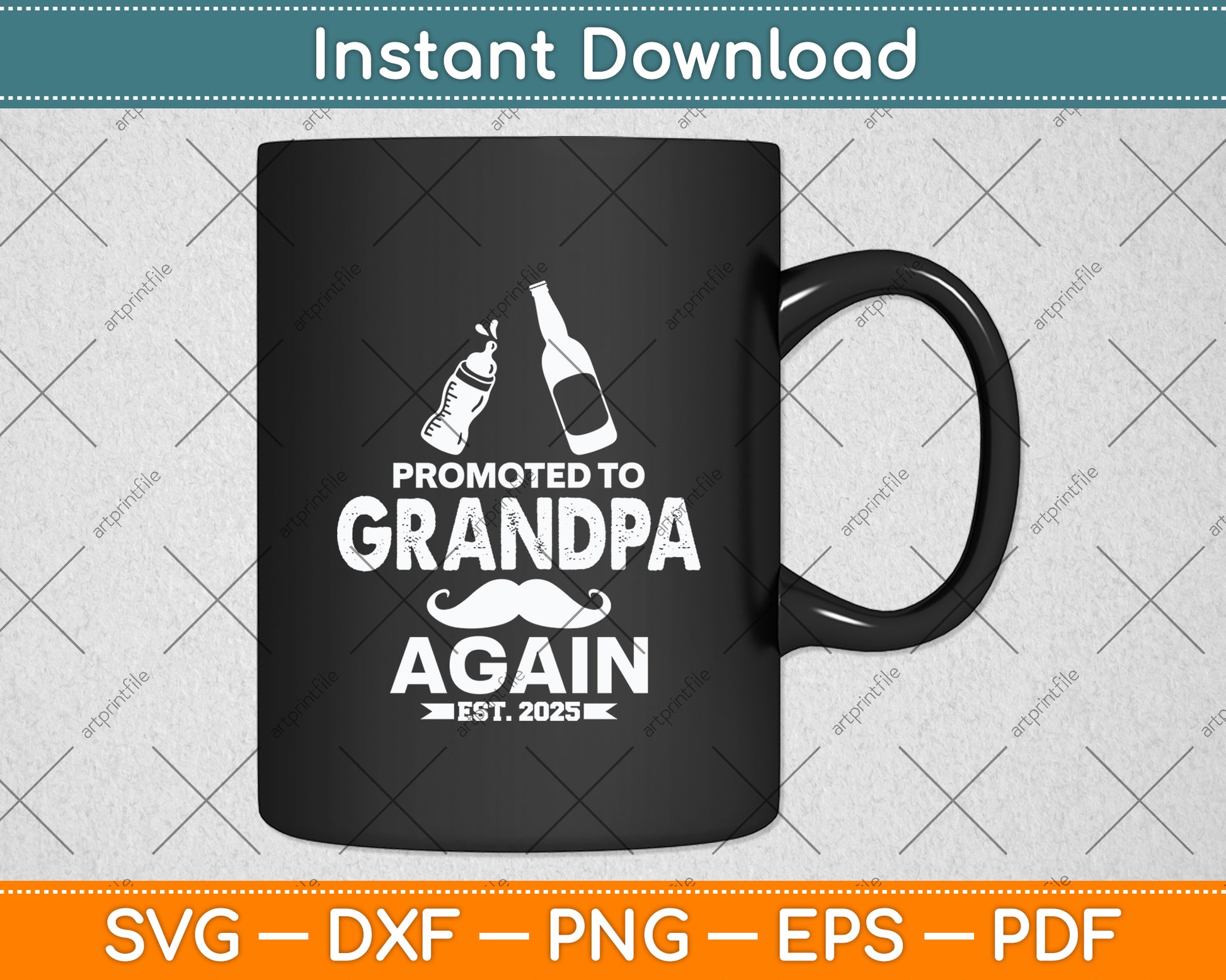 Promoted to Grandpa Again Est 2025 Pregnancy Announcement Svg Digital Cutting File
