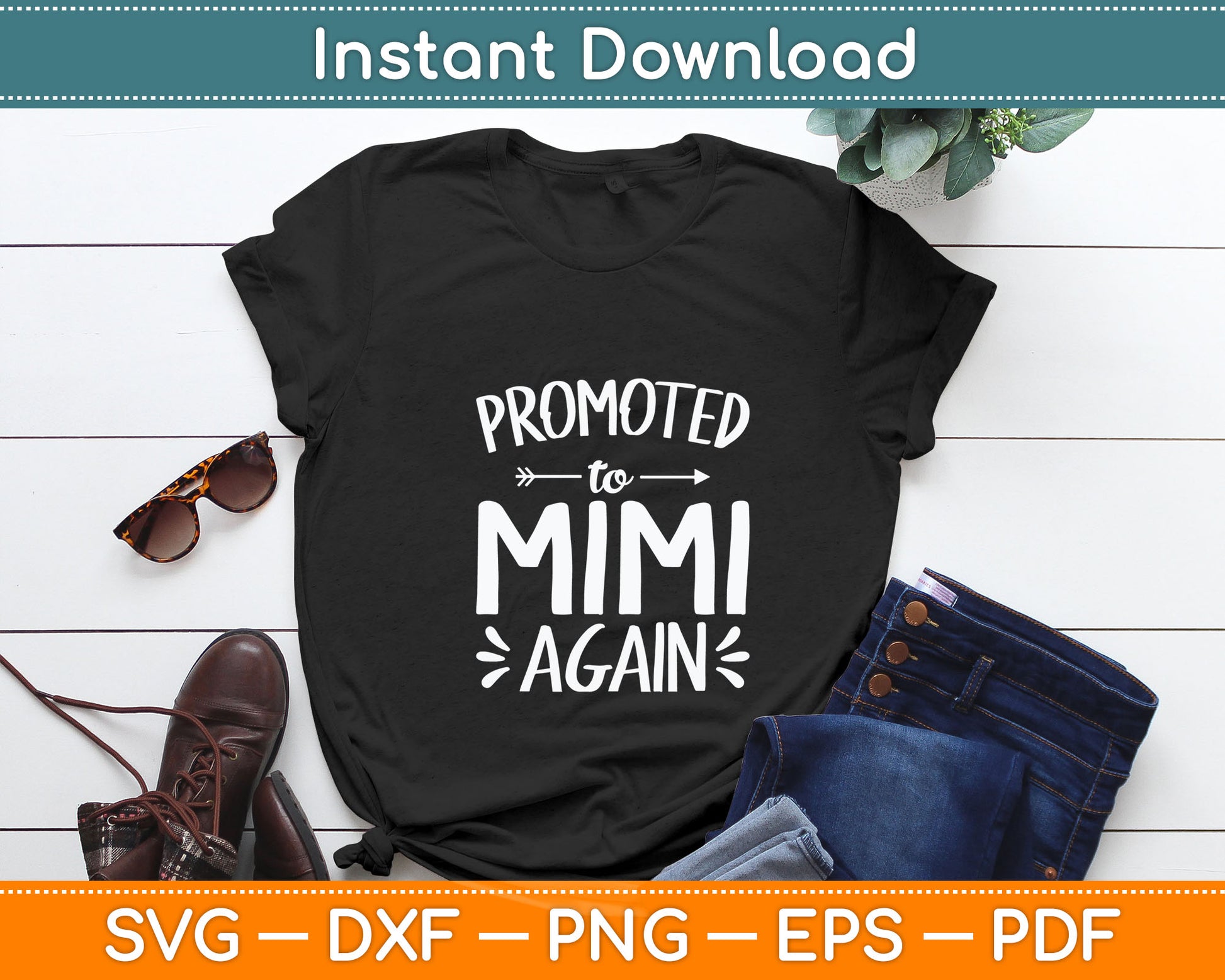 Promoted to Mimi Again New Nana Granny To Be Gigi Grandma Svg Digital Cutting File