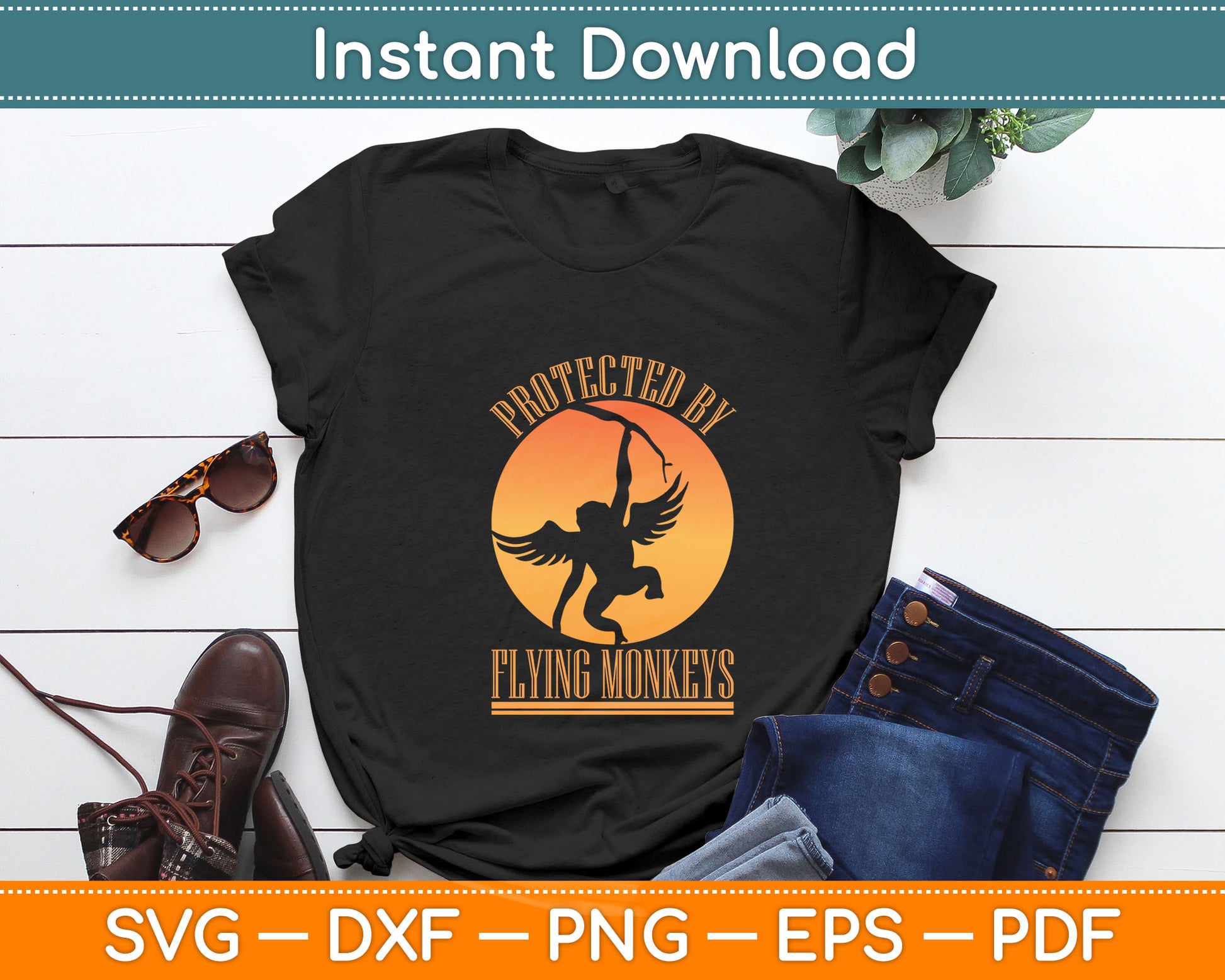 Protected By Flying Monkeys Svg Digital Cutting File
