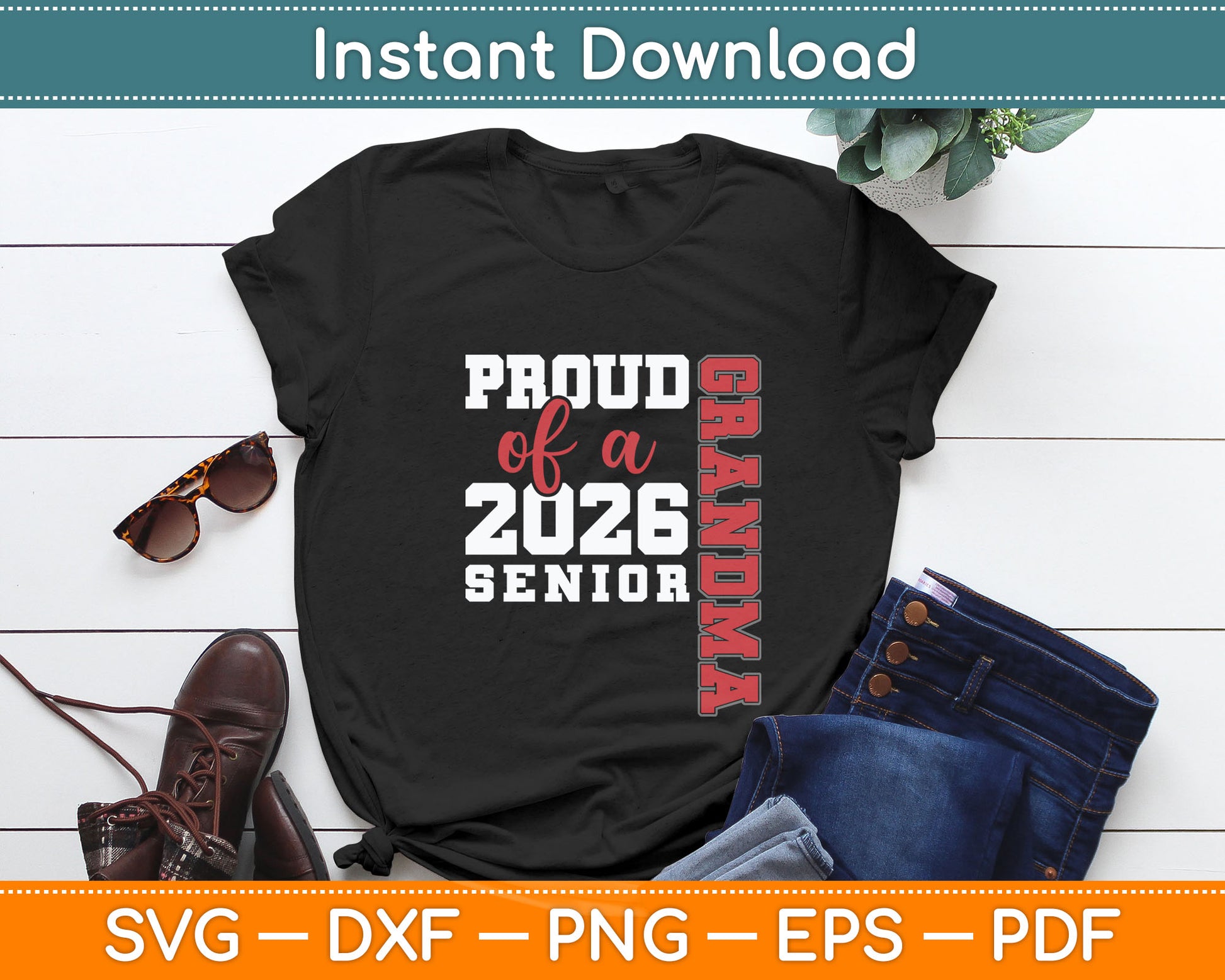 Proud Grandma Of A Class Of 2026 Senior Graduation Svg Digital Cutting File