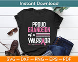 Proud Grandson Of A Warrior Grandma Breast Cancer Awareness Svg Digital Cutting File