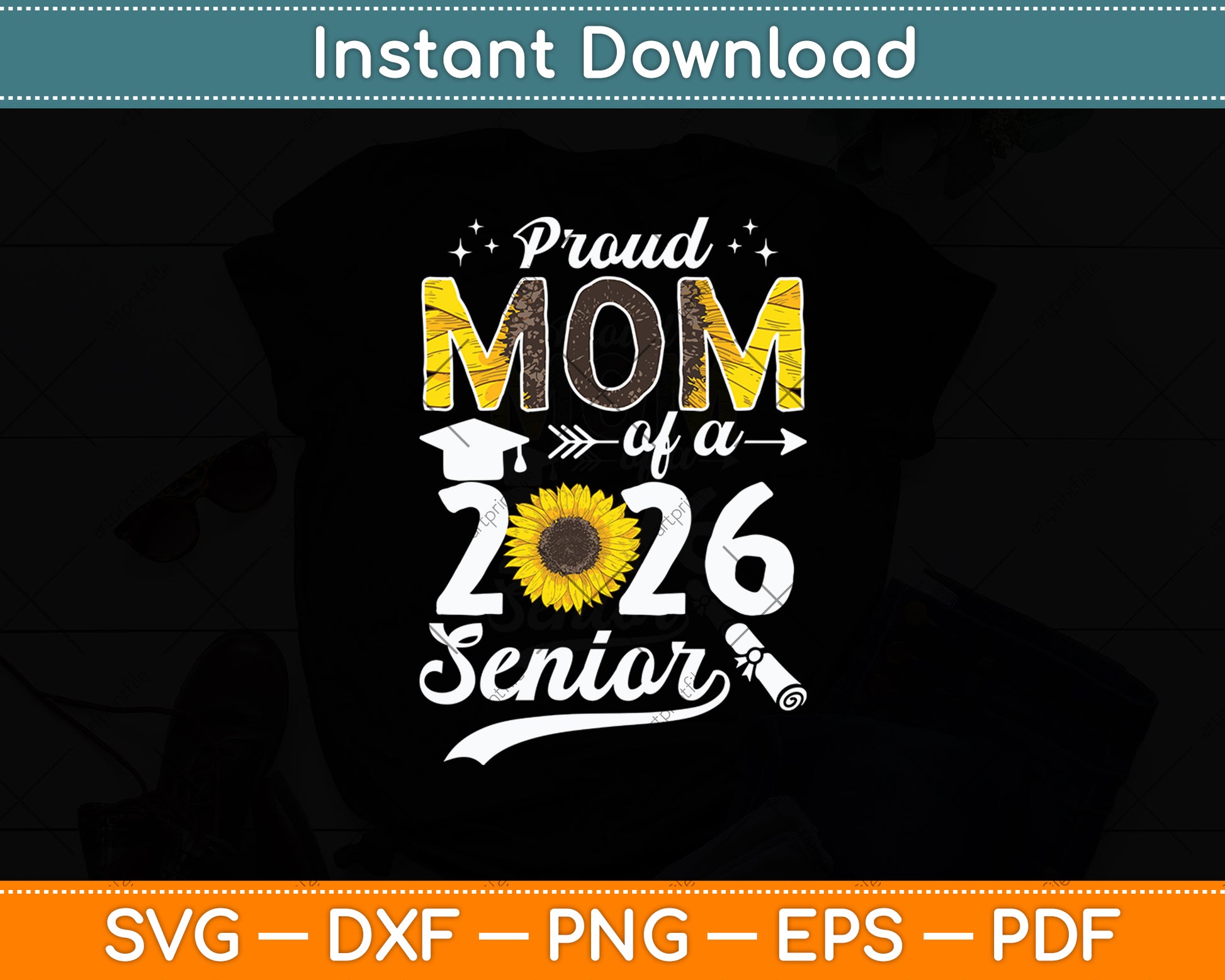 Proud Mom Of A 2026 Senior Graduation Mothers Day Svg Digital Cutting File
