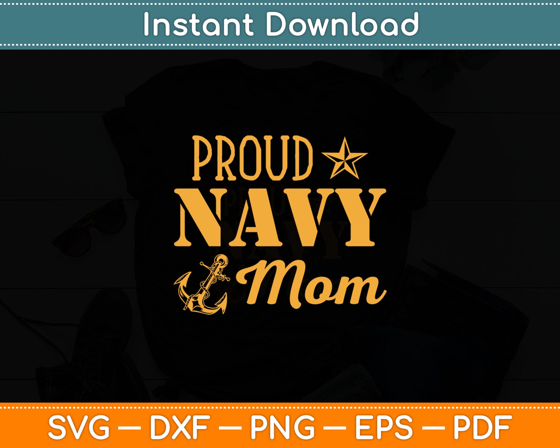Proud Navy Mom Svg Digital Cutting File