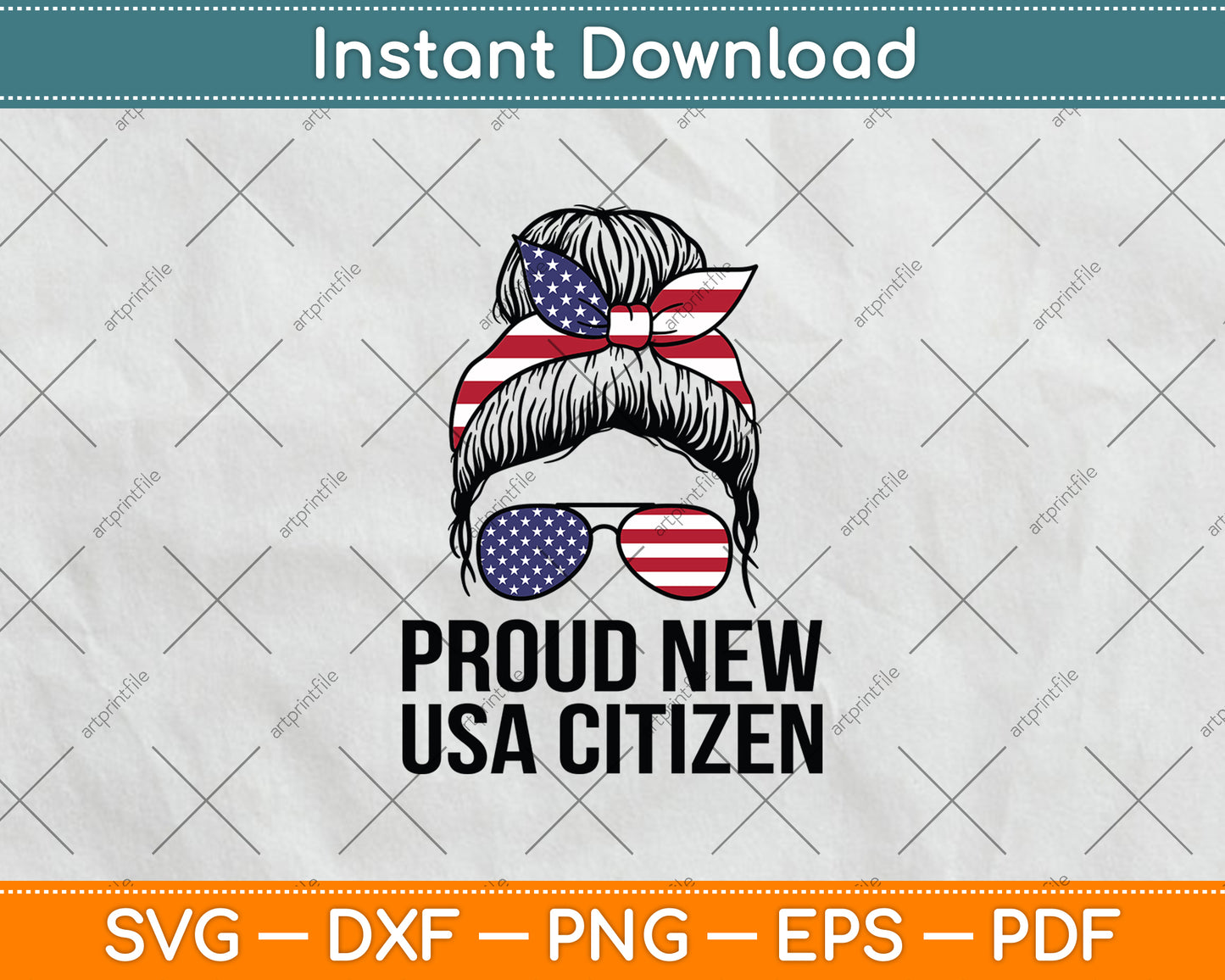 Proud Citizens US American New Citizenship USA Flag Svg Digital Cutting File