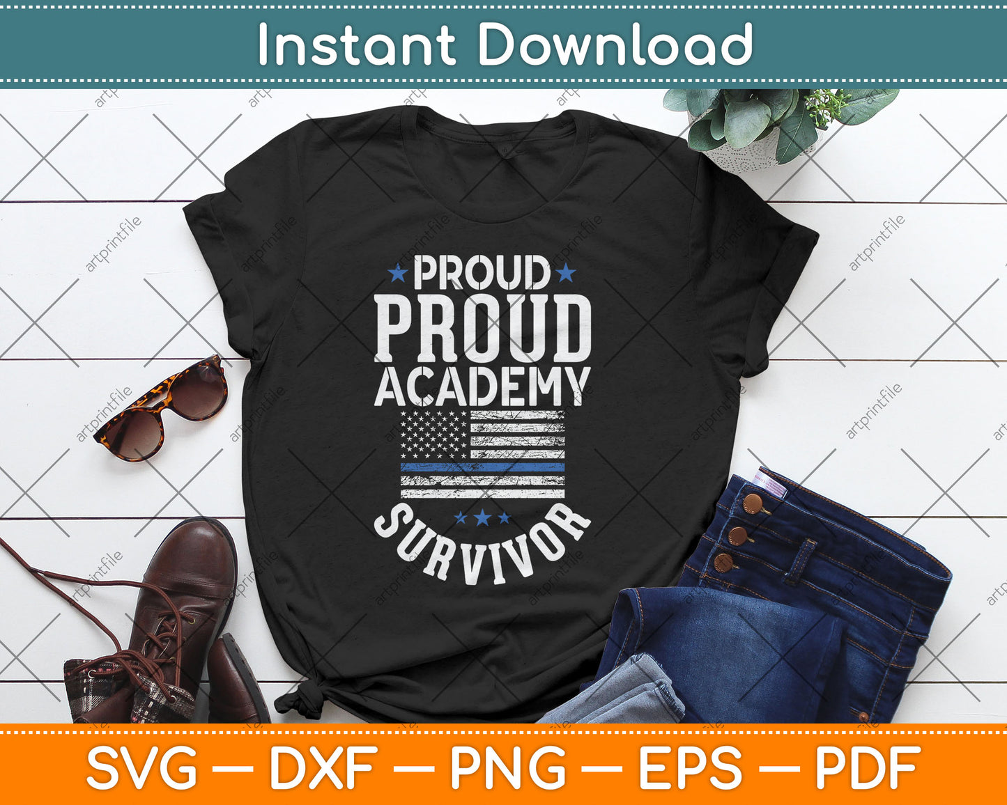 Proud Police Academy Survivor Funny Graduation Gift Svg Digital Cutting File
