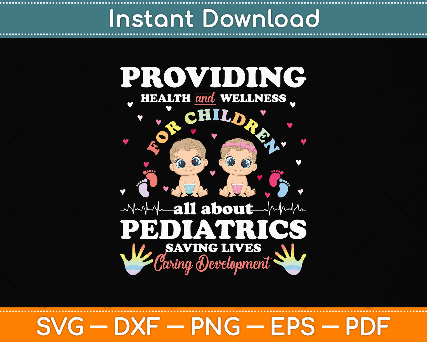 Providing Health Wellness Children Pediatrics Doctor Svg Png Dxf Digital Cutting File