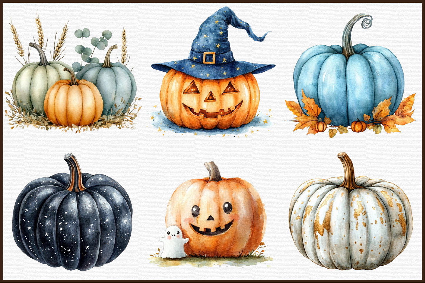 Pumpkin Clipart Fall Halloween PNG Bundle