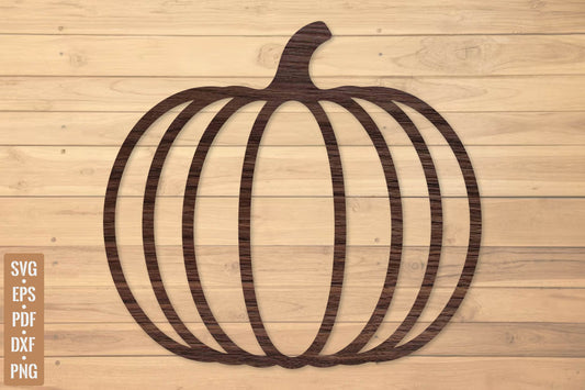 Pumpkin Door Hanger Laser Cut SVG, Simple Pumpkin Outline Cut File, Fall Porch Decor