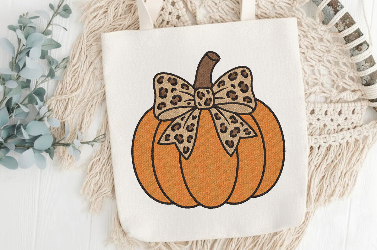 Pumpkin Embroidery Design – Cute Pumpkin Machine Embroidery Pattern, Autumn Fall Harvest Embroidery Design