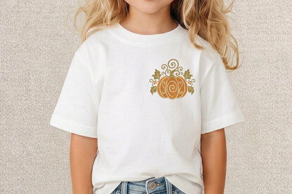 Pumpkin Embroidery Design – Cute Pumpkin Machine Embroidery Pattern, Fall Autumn Harvest & Halloween Embroidery Design