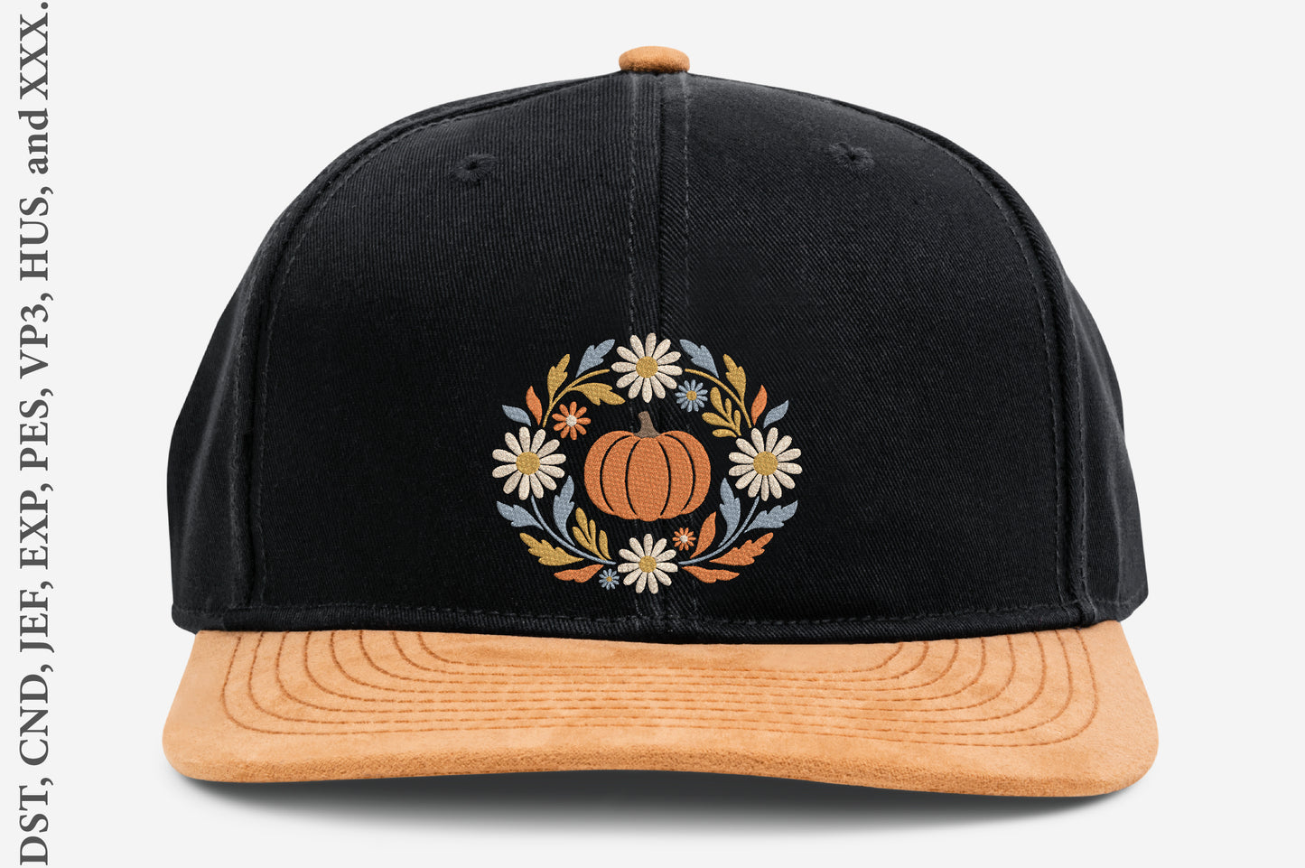 Pumpkin Embroidery Design with Flowers – Beautiful Floral Pumpkin Machine Embroidery Pattern, Autumn Fall Embroidery Design