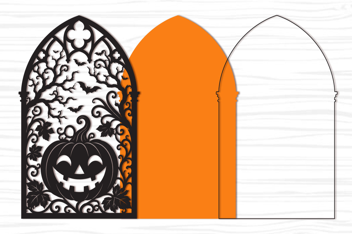 Pumpkin Gothic Arch Halloween SVG