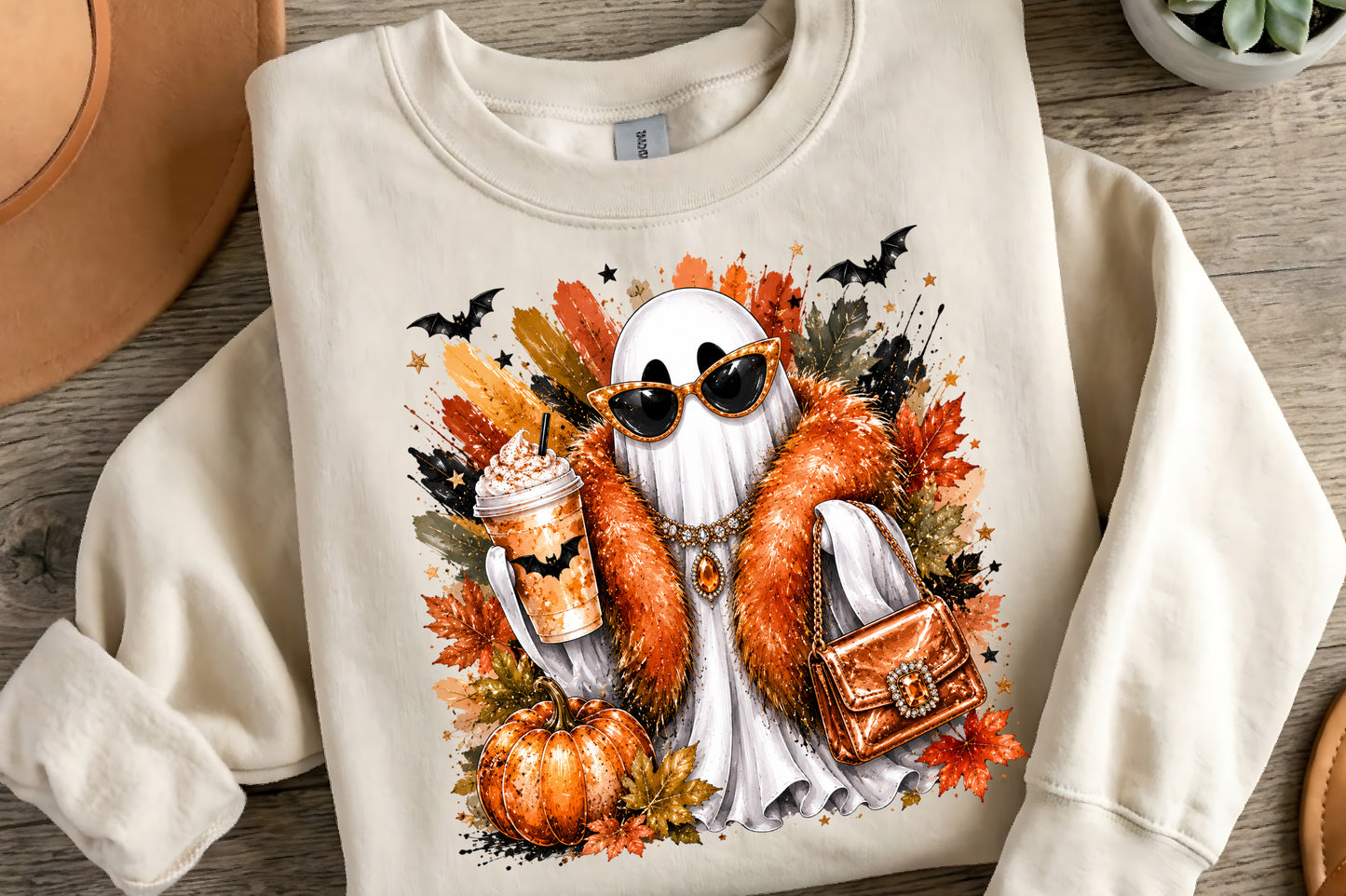 Pumpkin Halloween Spooky PNG | Cute Ghost Pumpkin Fall Halloween Sublimation Design