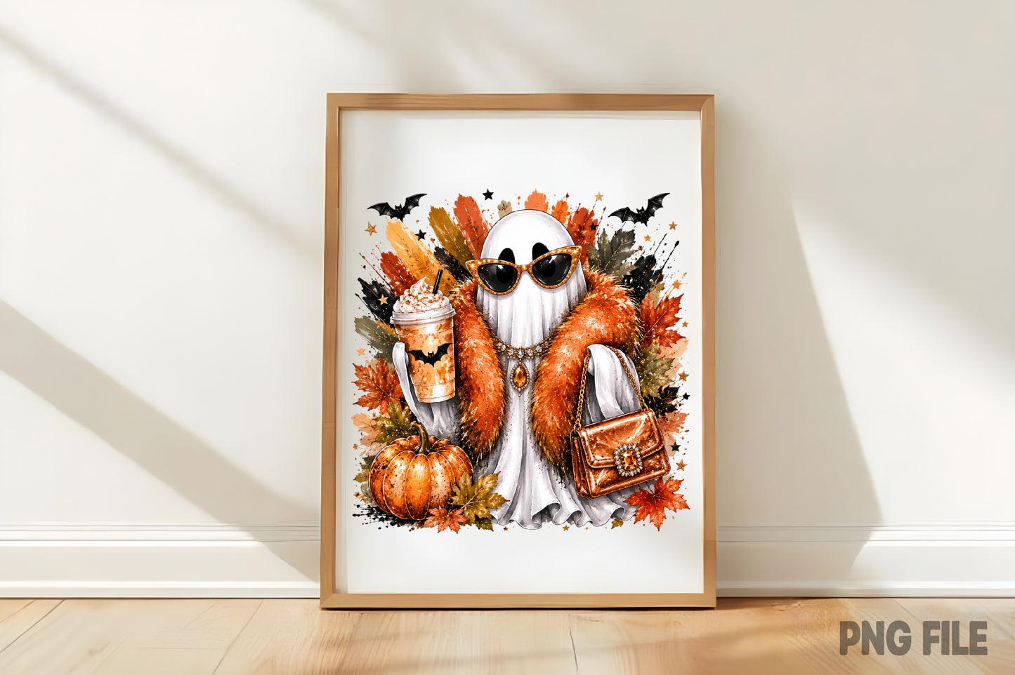 Pumpkin Halloween Spooky PNG | Cute Ghost Pumpkin Fall Halloween Sublimation Design