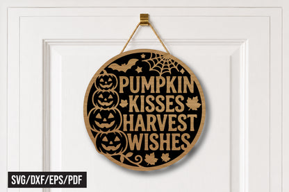 Pumpkin Kisses Harvest Wishes SVG