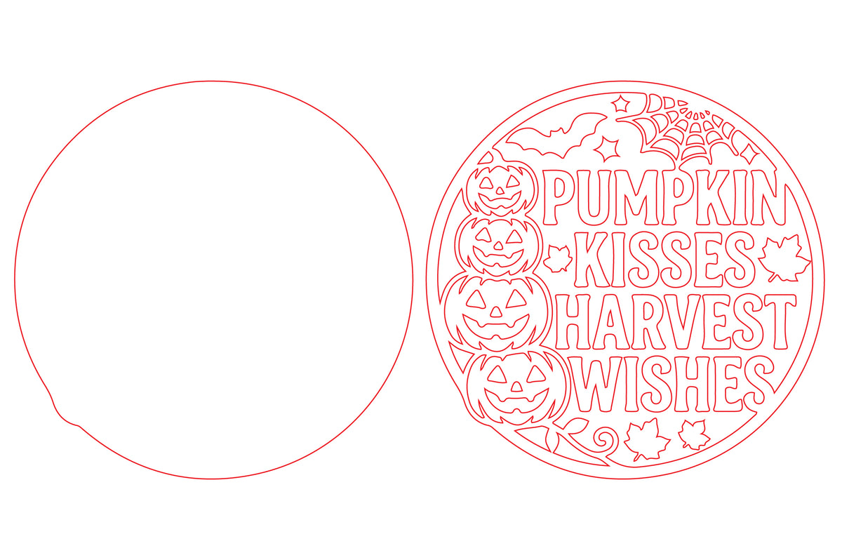 Pumpkin Kisses Harvest Wishes SVG