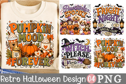 Pumpkin Mood Forever PNG Bundle Pawsitively Spooky Halloween Sublimation Designs