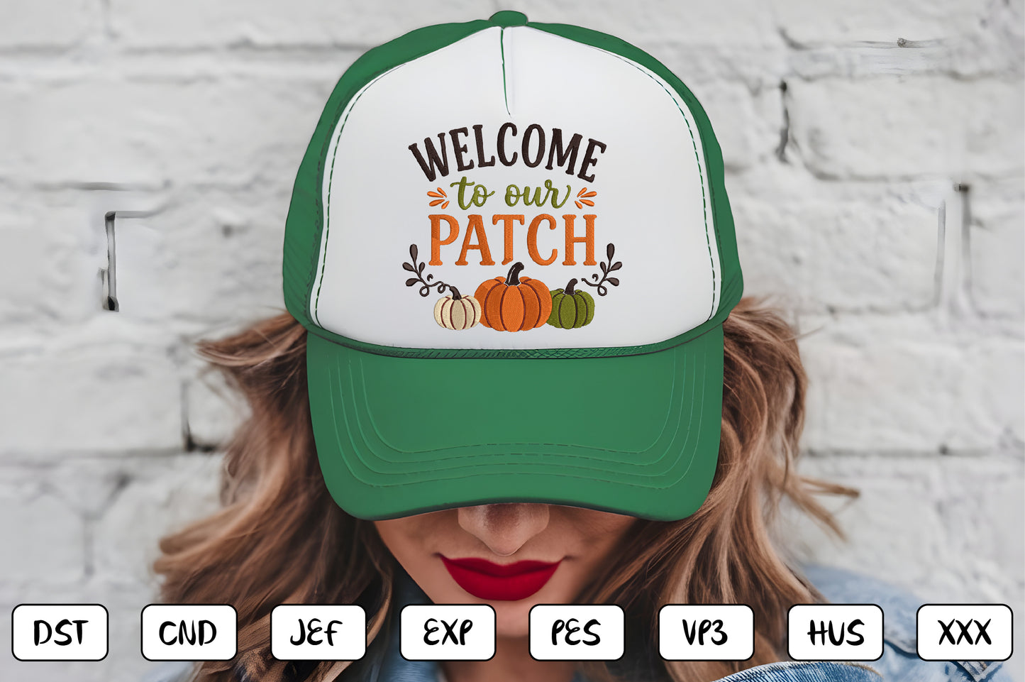 Welcome to Our Pumpkin Patch Embroidery Design, Cute Fall Pumpkin Machine Embroidery