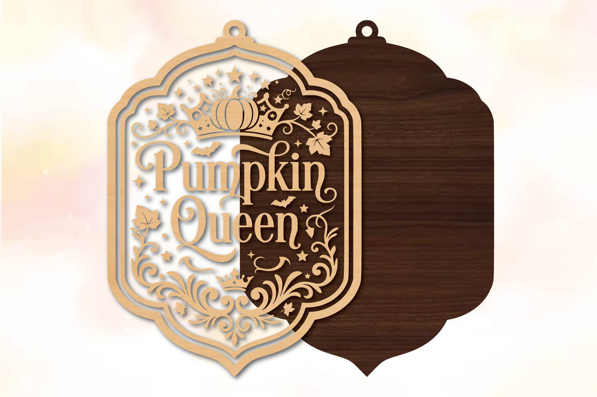 Pumpkin Queen Fall Ornament Laser Cut SVG
