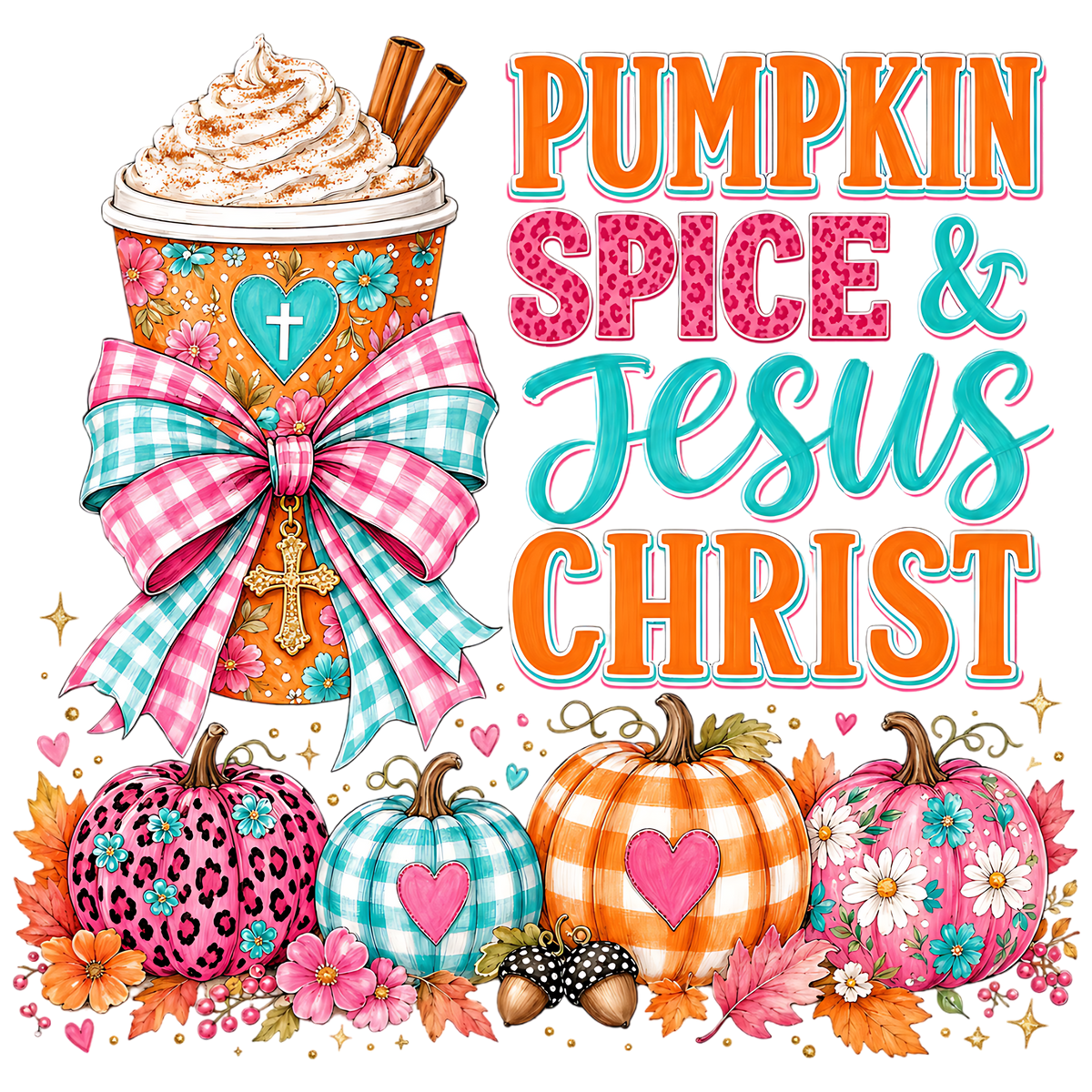 Pumpkin Spice Jesus Christ Fall PNG