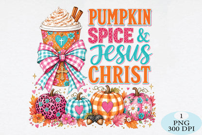 Pumpkin Spice Jesus Christ Fall PNG