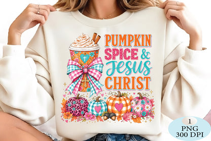 Pumpkin Spice Jesus Christ Fall PNG