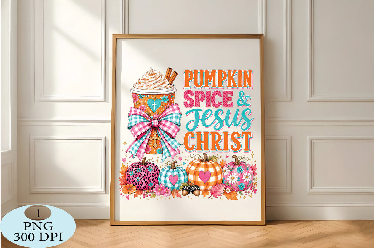 Pumpkin Spice Jesus Christ Fall PNG