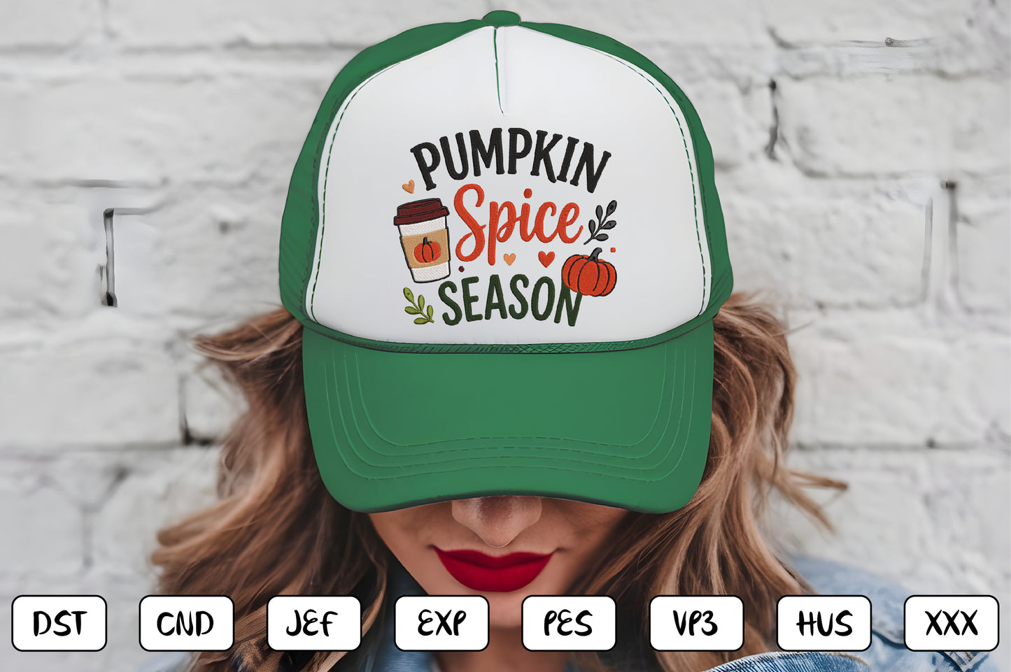 Pumpkin Spice Season Embroidery Design, Cute Fall Coffee & Pumpkin Machine Embroidery Pattern, Autumn Embroidery Design