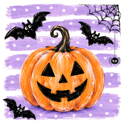 Pumpkin Striped Polka Dot Halloween PNG Cute Spooky Pumpkin
