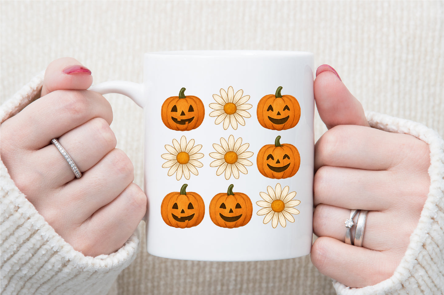 Cute Pumpkin Flower Watercolor Halloween Clipart PNG Bundle