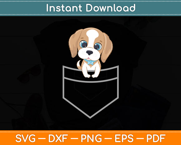 Puppy Dog In Pocket Funny Svg Digital Cutting File