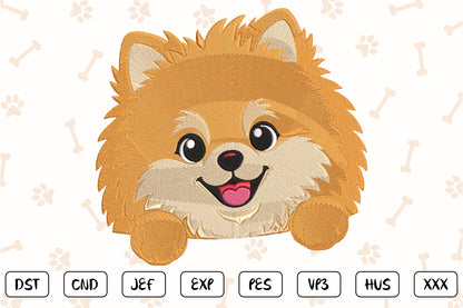 Cute Puppy Peeking 1 Embroidery Design, Adorable Golden Puppy Machine Embroidery Pattern, Kawaii Dog Face Embroidery Design